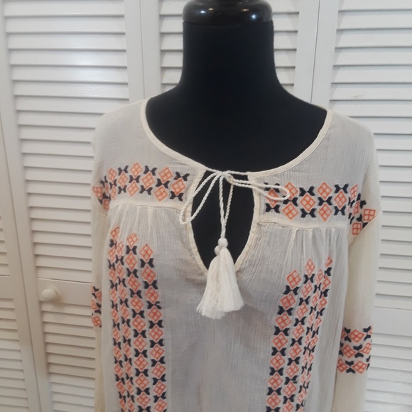 Joie Cream Tunic Blouse  NWT - Picture 4 of 8